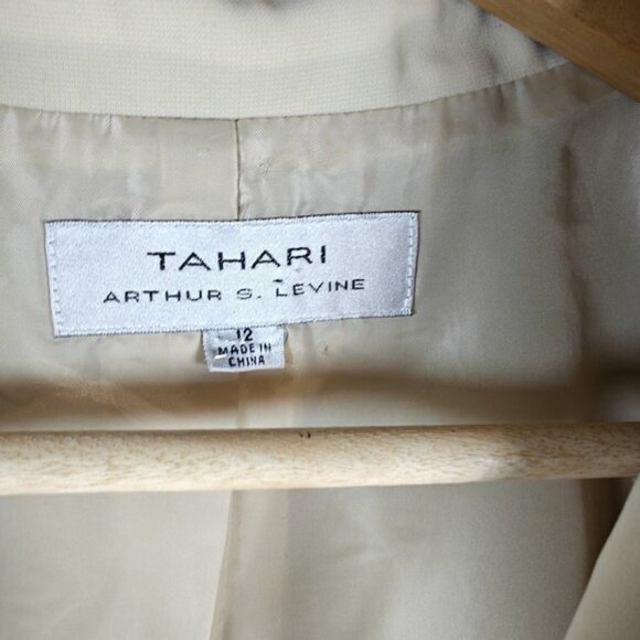 Tahari Arthur S. Levine Dress Suit Blazer jacket Stone Size 12 - Picture 4 of 11
